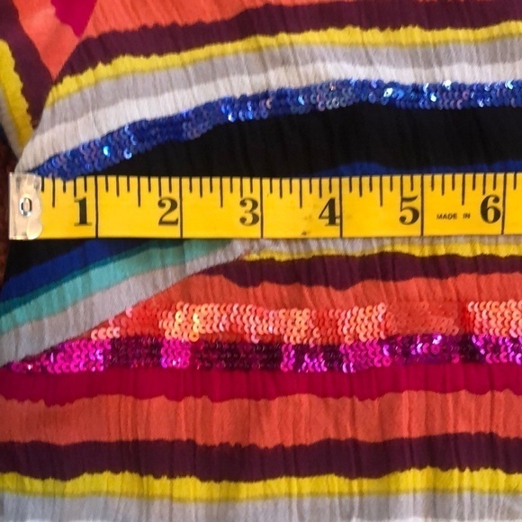 Soft Surroundings Women’s Colorful Striped Sequins Colorista Tunic Tee MP - Picture 7 of 12